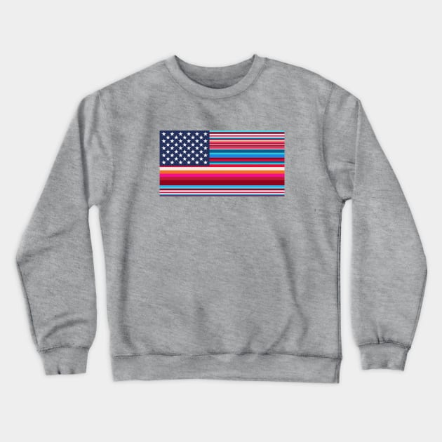 Mexican-American Pride // Serape USA Flag Crewneck Sweatshirt by SLAG_Creative